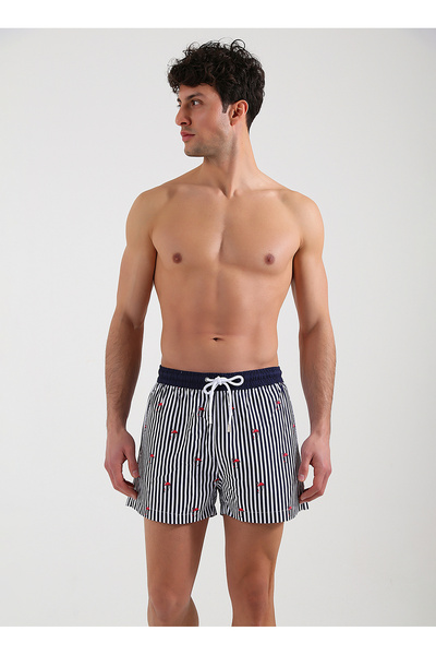 Whitefin Lacivert Erkek Şort Mayo LINE FLAMINGO