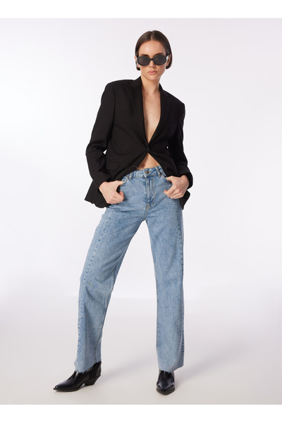 Fabrika Açık İndigo Kadın Bol Kesim Denim Pantolon F4SL-PNT0464