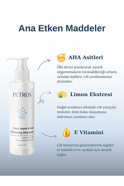 PETROS Ayak, El ve Tırnak Temizleme Şampuanı – Derin Temizlik ve Bakım