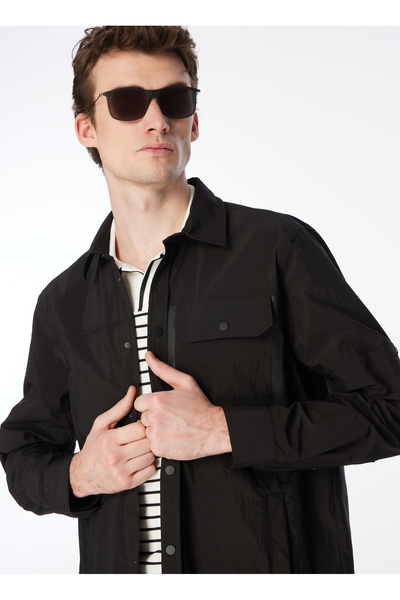 Fabrika Siyah Erkek Basic Su İtici Gömlek F4SM-GML 0260