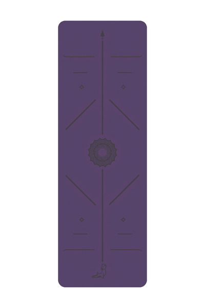 PETARYA Focus Serisi 4.1 mm Kaydırmaz Kauçuk Taban Yoga Matı Pilates Minderi Mor