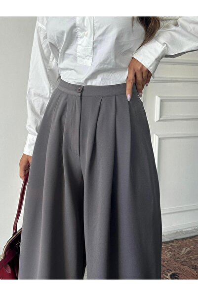 mydukkan.co Nadia Pileli Pantolon Füme