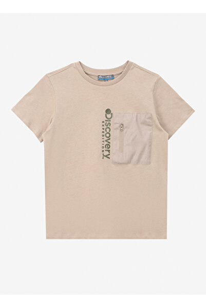 Discovery Expedition Baskılı Bej Erkek Çocuk T-Shirt D4SB-TST3039