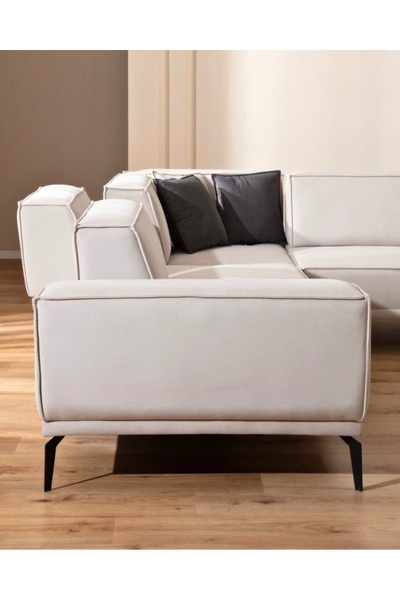 Velura Home & Living Dora L Köşe Takımı - Krem
