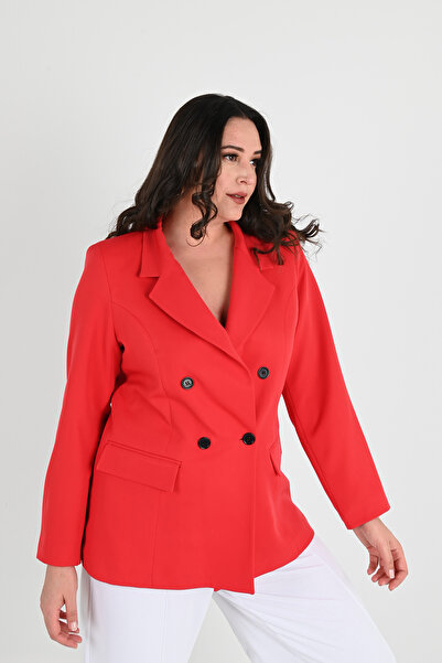 Koza Butik Γυναικείο Μπουφάν Blazer Large Size Lined 0101-1