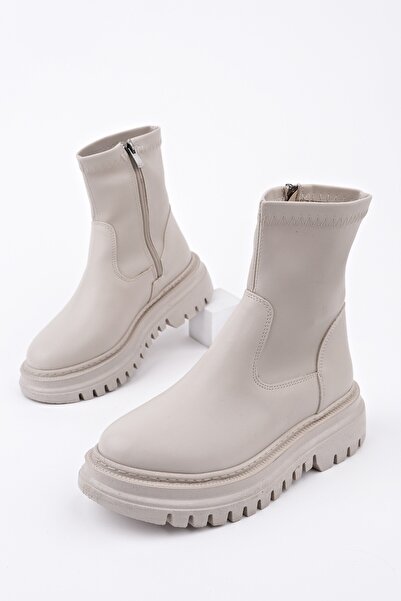 MUGGO PİTA Kalın Taban Fermuarlı Kadın Bot