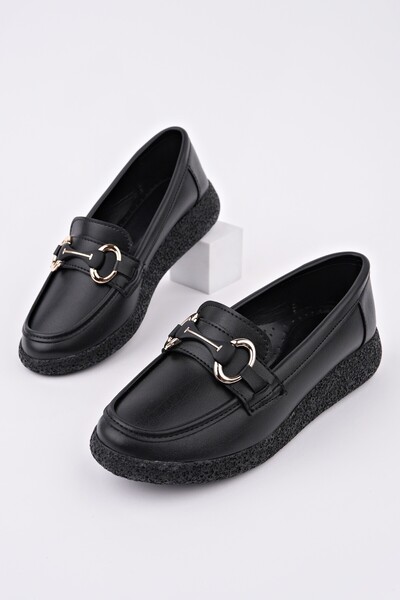 MUGGO Polara Thick Sole Buckle Detailed Women's Casual Loafer Shoes