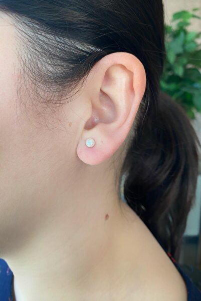 Birinci 925 Ayar Gümüş 4 mm Doğal İnci Kadın Küpe