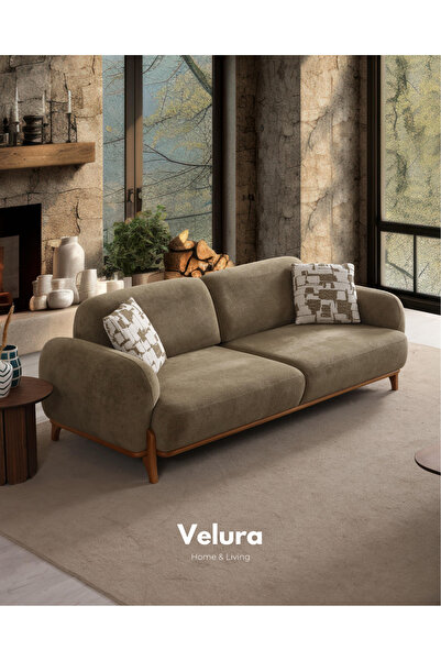 Velura Home & Living Vezir Kanepe & Üçlü Koltuk (3'lü) - Yeşil