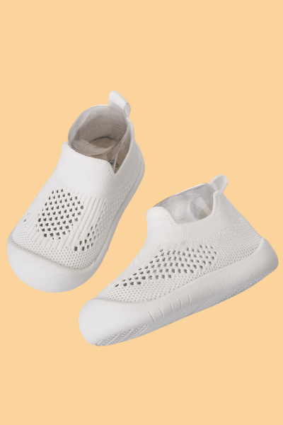 Mumenim Luuq Orthopedic Soft Sole Children Baby White First Step Sports Shoes with Toe Protector