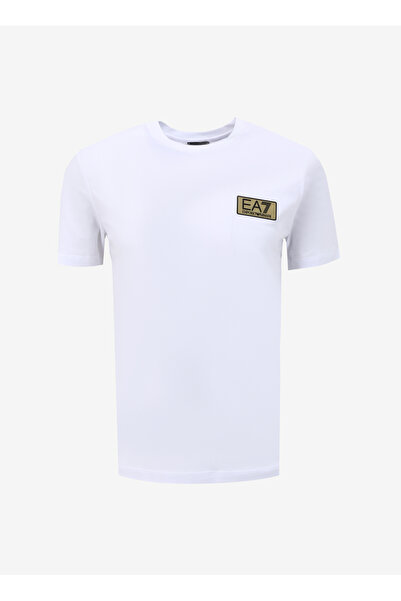 EA7 Bisiklet Yaka Beyaz Erkek T-Shirt 3DPT07PJM9Z