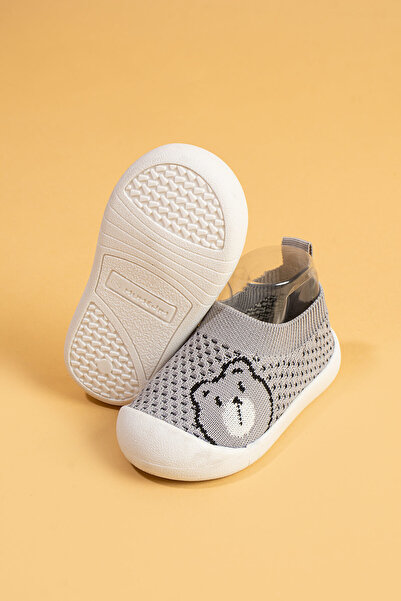 Mumenim Sakow Kids Baby Orthopedic Flexible, Comfortable Lightweight Non-Slip Sole Gray First Step Sports Shoes