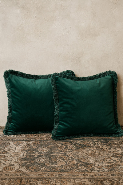 Vannes Home Fringed 45X45 2-Piece Throw Pillow Cover (2 Pieces)