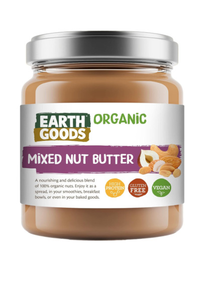 Earth Goods Organic زبدة المكسرات العضوية المختلطة 200 جرام × 12