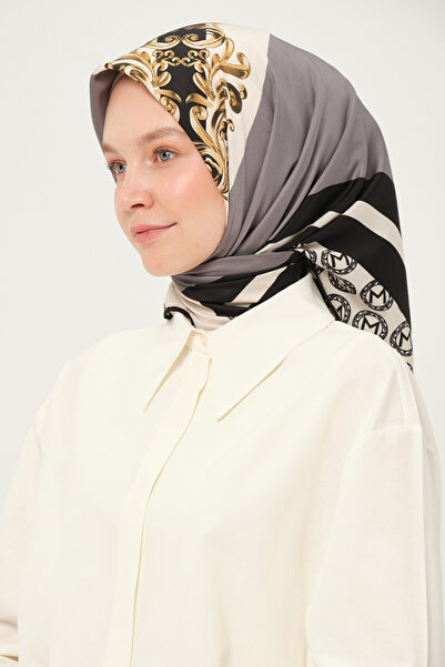 Madame Polo Eșarfă Twil imprimată Multicoloră Țesătură anti-alunecare fără ri...