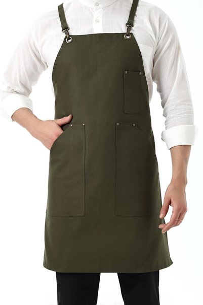 Bilenn Tekstil Șorț verde cu buzunar cangur pentru barista
