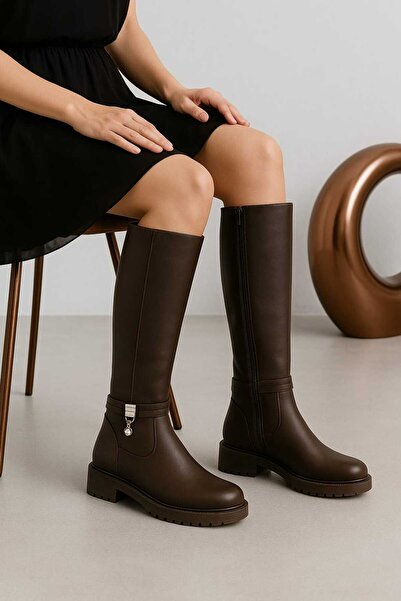 AYDOĞDU by ünal КАВОВІ ЖІНОЧІ ЧОБІТКИ З ЗАСТІБКОЮ 1999000