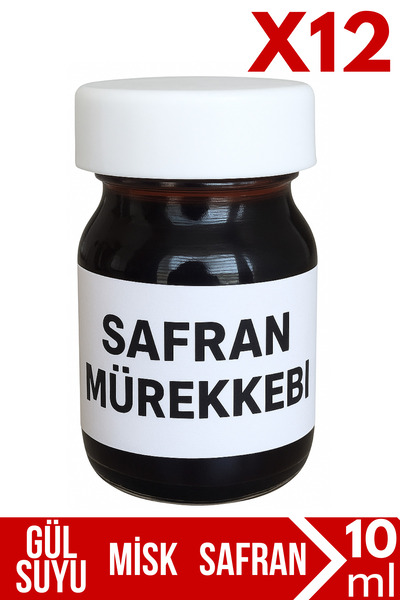 AKTARFAN 12 Adet Kırmızı Safran Mürekkebi Zaferan Zafran 10 ml