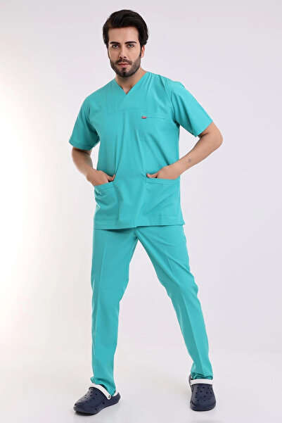 Bilenn Tekstil Envelope Collar Men's Set - 27 Aqua Green