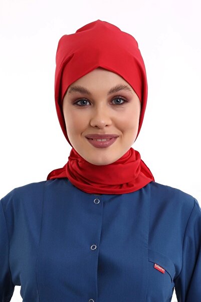 Bilenn Tekstil حجاب الرقبة مربوط بونيه - 115 أحمر