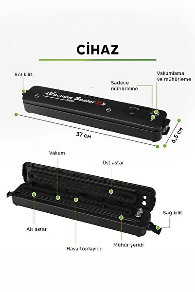 Vacuum Sealer Vakum Makinesi Ev Gıda Yapıştırma Makinesi Gıda Vakum Otomatik Vakum Yapıştırma Makinesi