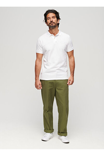 SUPERDRY Düz Beyaz Erkek Polo T-Shirt M1110343A01C_CLASSIC PIQUE POLO