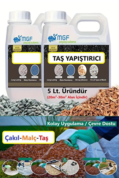 MGF PLAST Mgf 5 litre. Taş, Çakıl, Kabuk Bağlayıcı Sabitleyici Yapıştırıcı Ta...