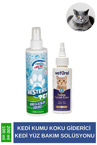 Resteril Kedi Koku Giderici Köpek Çiş Spreyi Kedi Kum Koku Giderici Kedi Kumu...