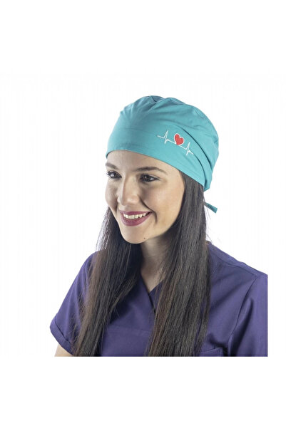 Bilenn Tekstil 110 Νερό Πράσινο Bone Καρδιά Ρυθμός Κεντημένο