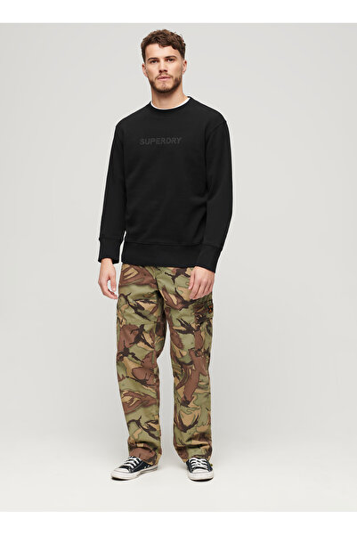 SUPERDRY Bisiklet Yaka Siyah Erkek Sweatshırt M2013527A02A_LUXURY SPORT LOOSE FIT