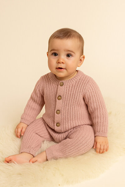 Minora Şık Triko Selanik Tulum Pudra