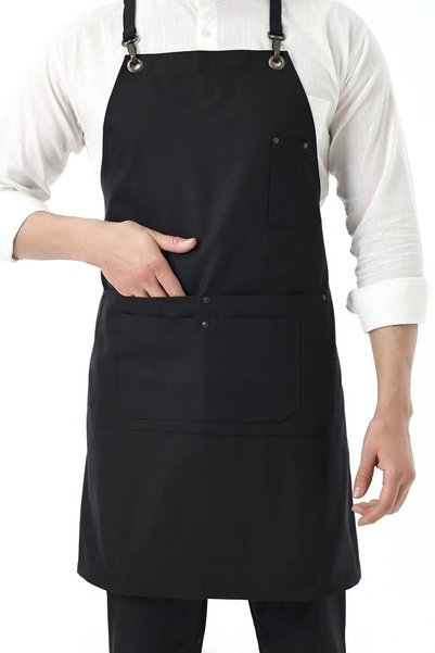 Bilenn Tekstil Șorț negru cu buzunare duble pentru barista