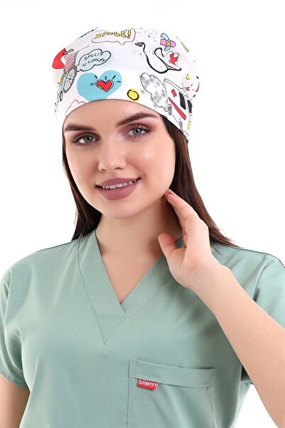 Bilenn Tekstil غطاء محرك السيارة الرقمي المزخرف للجنسين - 6503 سماعة طبية بيضاء