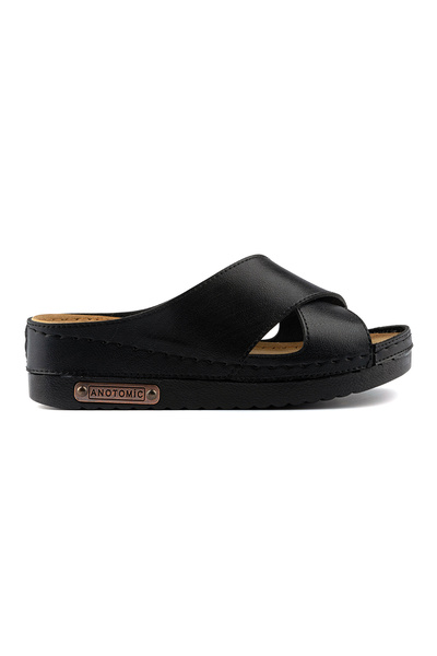 Shoebuo Women's Orthopedic Anatomical Sole Comfort Model Stylish Comfortable Daily Heeled Home and Outdoor Slippers
