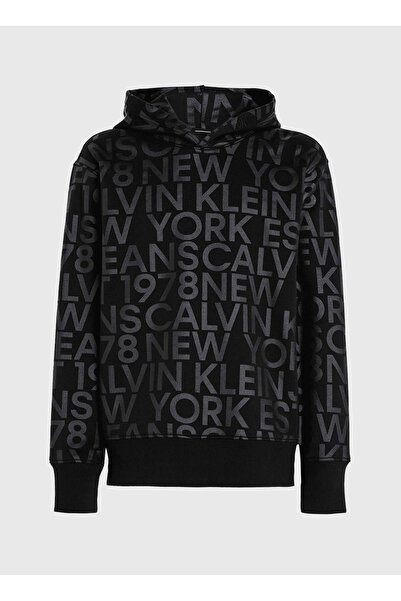 Calvin Klein Jeans Kapüşon Yaka Siyah Erkek Sweatshırt J30J3246340GL