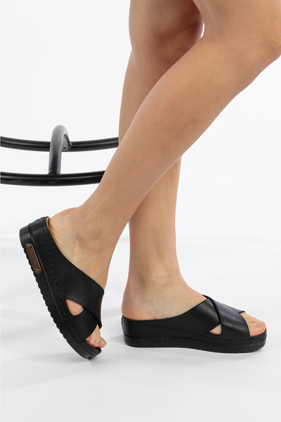 Shoebuo Women's Orthopedic Anatomical Sole Comfort Model Stylish Comfortable Daily Heeled Home and Outdoor Slippers