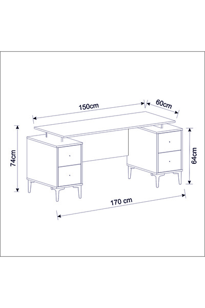 Betroya Branco Sehpalı Ofis Takımı (Koltuk Ve Aksesuarlar Dahil Değildir), Sehpalı Çalışma Masası Takım