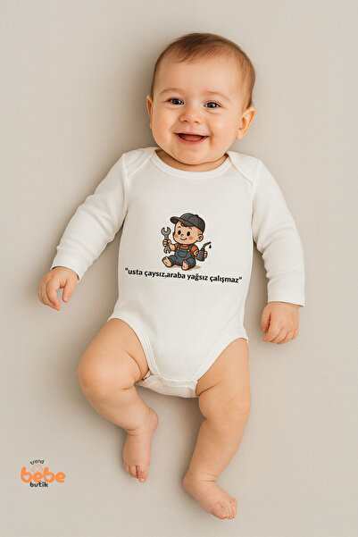 Trend Bebe Butik مطبوع عليه: “الحرفي لا يعمل بدون شاي، والسيارة لا تعمل بدون ...