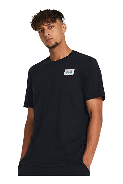 Under Armour 1382828-001 UA Color Block Logo LC Siyah Erkek Bisiklet Yaka Ove...