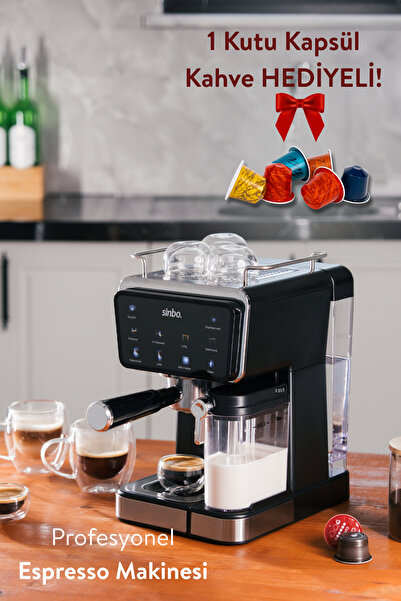 Sinbo 1.5L 20 Bar Professional Espresso Machine with Capsule and Dry Coffee Apparatus Milk Frother - Scm 2996