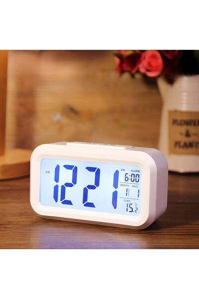 Altron Dijital Masa Saati Fotosel sensörlü Işıklı Alarmlı Termometreli Takvim...