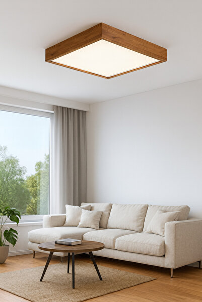 HomeEdit Ahşap Çerçeveli Led Panel Aydınlatma Gün ışığı 30*30cm 3000k