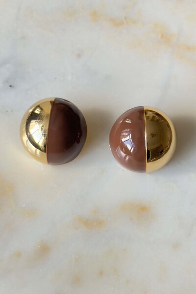 AMORE.İST STORE Çelik BiTone Ball Küpe