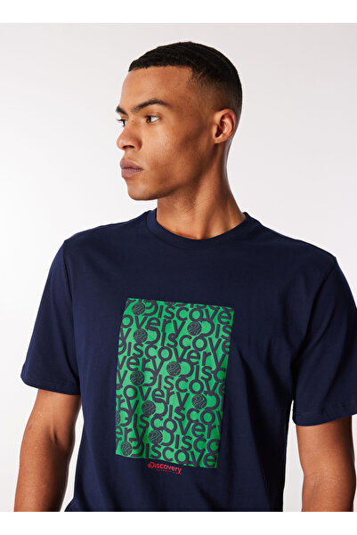 Discovery Expedition Lacivert Erkek Bisiklet Yaka Relaxed T-Shirt D4SM-TST3281