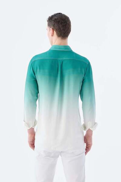 Jakamen Green Comfort Fit Button Collar Easy-Iron Shirt