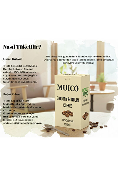 MUİCO Hindiba İnülin Kahvesi 200 g – Hafif İçim, %100 Çözünebilir