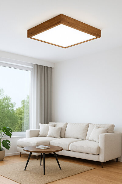 Genel Markalar Ahşap Çerçeveli Led Panel Aydınlatma Beyaz ışık 30*30cm 6500k