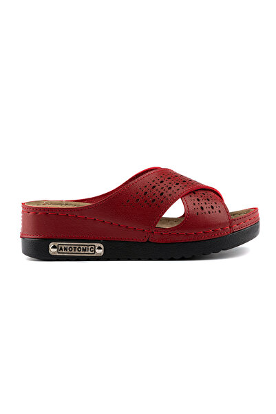Shoebuo Women's Orthopedic Soft Sole Anti-Sweat Double Strap Straw Type Perforated Comfortable Mother's House Slippers