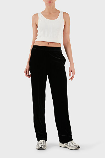 Emporio Armani Regular Fit Elastic Waist Straight Leg Chenille Trousers Pants Ew001366 Af13341 Uc00