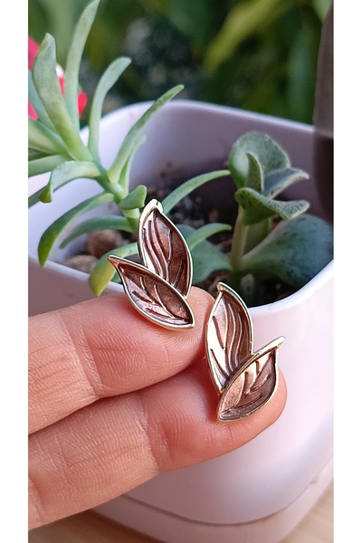 QERMA Sıkıştırmalı Küpe Kore Tarzı Vintage Küpe Yaprak Küpe Deliksiz Küpe Ear Cuff Küpe